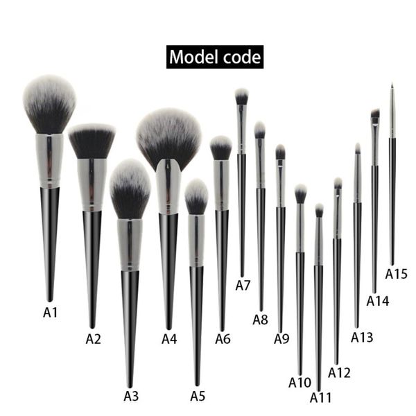 Makyaj sanatçısı için uygun fırçalar makyaj fırçası seti 15 yüksek kaliteli siyah doğal saç güzellik fırça alet kiti profesyonel yapım