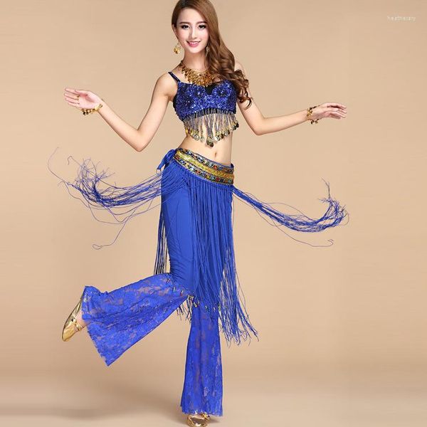 Abbigliamento da palcoscenico Taglie forti Costumi di danza del ventre Set Top Pant Un costume orientale di Bollywood