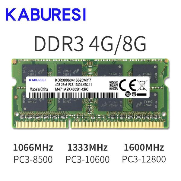 Rams Kaburesi DDR3 2GB 4GB 1066 МГц PC38500 для ноутбука Memoria Ram.