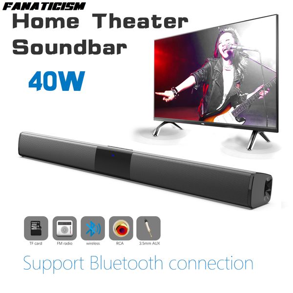 BS-28B Soundbar TV Altoparlante portatile compatibile con Bluetooth Barra audio Colonna wireless Musica Home Theater con funzione radio per TV PC