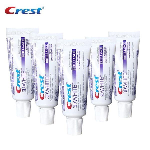 Zahnpasta Tragbarer Crest 3D Whitetoothpastes Brilliance Mini Zähne Whitening kleine Zahnpaste 20 g für die Reise ohne Box 10 Stcs