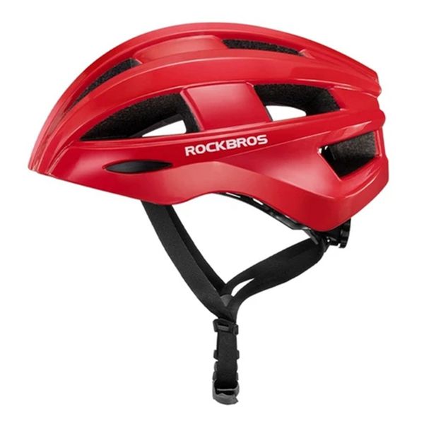 Capacete de bicicleta Rockbros com capacete de ciclismo de estrada da luz traseira integrada - Red