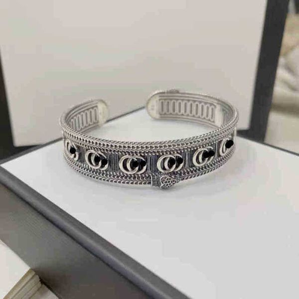 Bangle 2023 Novo Designer Jóias Pulseira Colar Anel Cobra Usado Vento Stripe Engrenagem Espírito Cobra Surround Amantes Pulseira 4avz