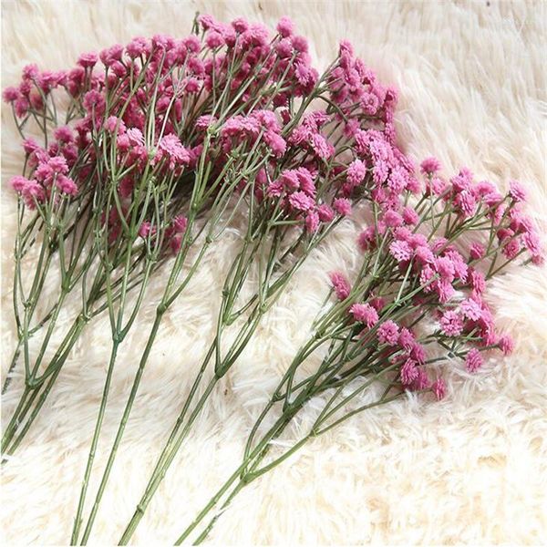 Flores decorativas 90 Cabeças Starry Gypophila Flor Artificial Falsa Arrangem Falsa Casamento Feel Gel Home Decoração