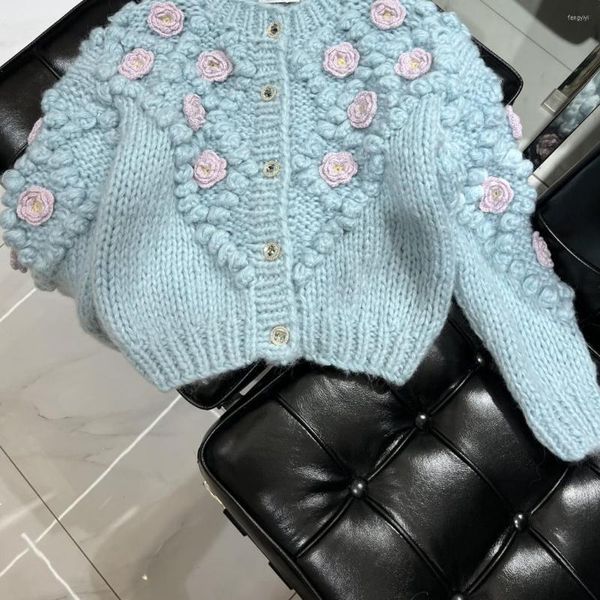 Malhas femininas Cardigã feminino Cardigan suéter de moda de alta qualidade