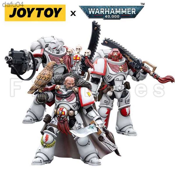 Manga 1/18 JOYTOY Action Figure 40K White Scars Intercessors And Combat Bike Anime Collection Model Toy Frete Grátis L230522