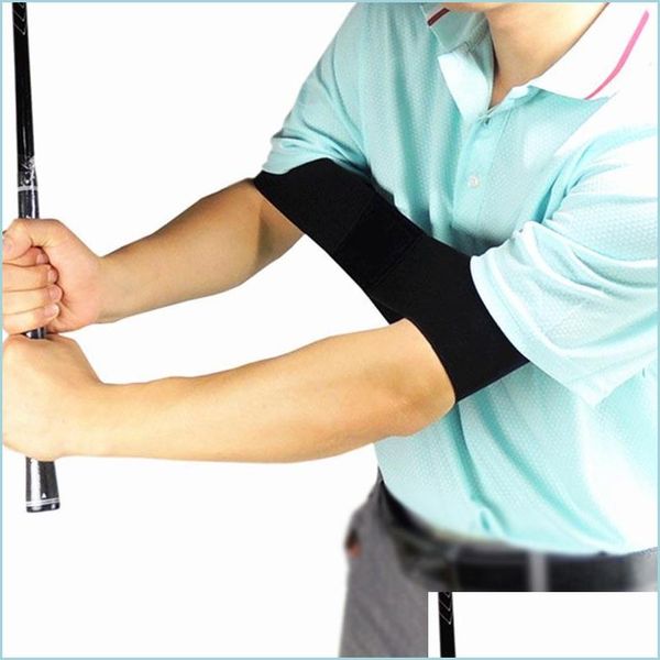 Andere Home Garden 7X35Cm Golf-Korrekturgürtel Swing Trainer Elastic Arm Band Guide Gesture Alignment Trainingshilfe 2 Color Drop Deli Dhn92