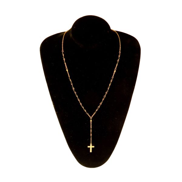 colar cruzado de ouro para mulheres compridas borras turquesas de contas de contas cruzadas de tendência Jóias de jóias do dia dos namorados Colar do dia dos namorados Colar Crucifix Gift para seu 01