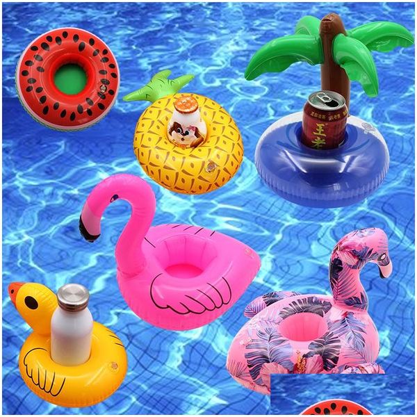 Altre piscine Spashg Portabicchieri galleggiante Uniicorn Flamiingo Bevanda Piscina Galleggiante Giocattolo da bagno Decorazione per feste Sottobicchieri da bar Vt00 Dhetm