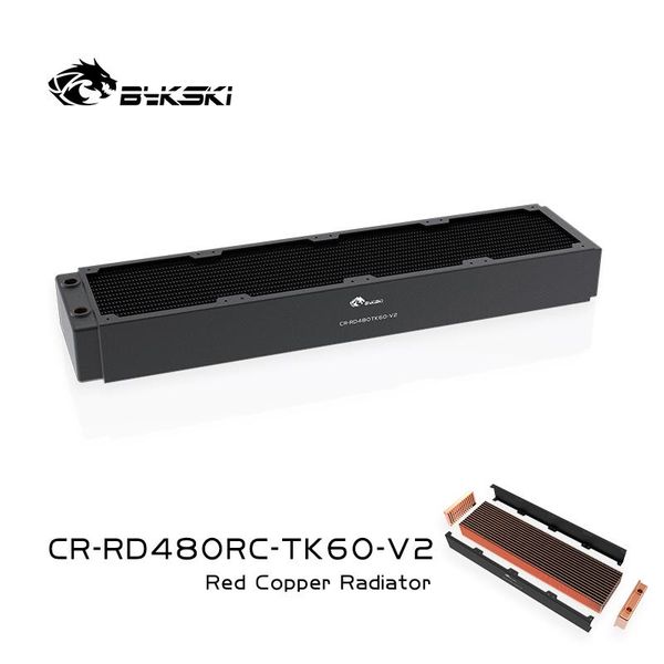 Radador de cobre de refrigeração Bykski de 480 mm para resfriamento de PC de 60 mm de espessura para fã de 12 cm de resfriador de água de alta performance radiador de 120 mm de ventilador