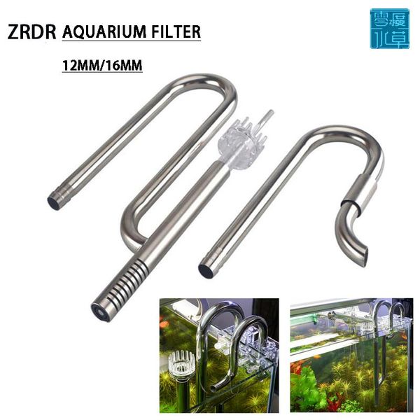 Heizaquarium 304 Edelstahl -Lilienrohr Drehoberflächeneinlass und Auslass 12/16 -mm -Tankfilter Hochwertiger Fischtankfilter