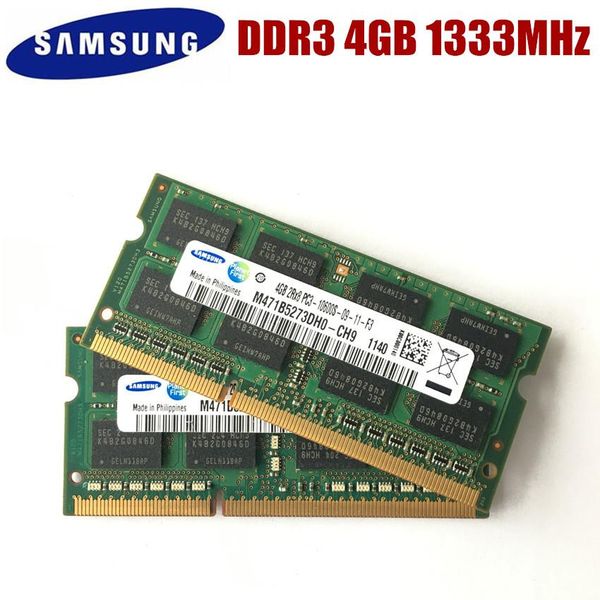 Shapers samsung 4gb 2rx8 pc310600s ddr3 1333mHz 4gb Memoria per laptop 4g pc3 10600s 1333MHz Notebook Modulo SODIMM RAM