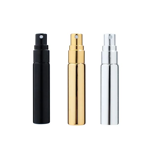 Frasco de perfume de vidro galvanizado de 5 ML em spray, embalado para viagem, portátil, sombreado, pequenos frascos de amostra LX8743