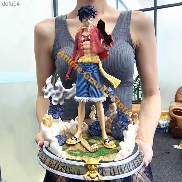 Manga One Piece Figur 36 cm GK Ruffy Santoryu Roronoa Zoro PVC Anime Action Figure Sammlung Statue Modell Kinder Spielzeug Geschenke L230522