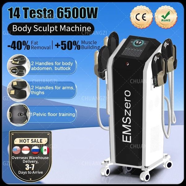 EMSzero Neo NOVA 14Tesla 6500W Hi-emt EMS Body Sculpt Machine Stimulateur Musculaire Façonnant L'équipement De Massage Pour L'équipement De Salon