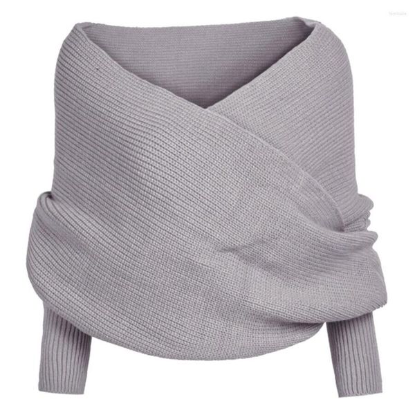 Lenços femininos de malha de malha lenço com manga wrap winter shawl quente acessórios para festas ao ar livre ly