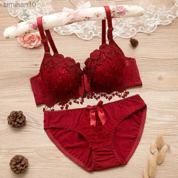 Briefs Panties Rahat Toplama Seksi iç çamaşırı takım elbise Yukarı Sütyen Yukarı Yukarı Sütun Rdge Yastıklı Kupa Sütyen+Set iç çamaşırı femme 75ab 80ab 85ab L230518