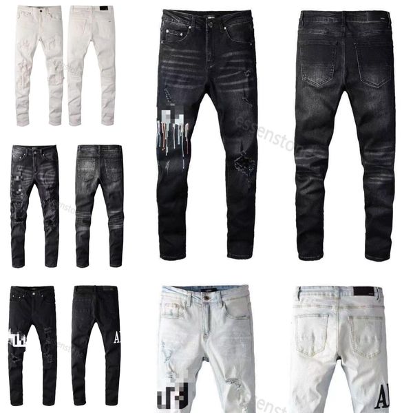 Jeans azul masculino Casual Streetwear Black Slim Fit Jeans Men Autumn Masculina Letter Jeans calças Trendy Dance Club Skinny S Toursers Man Jeans preto