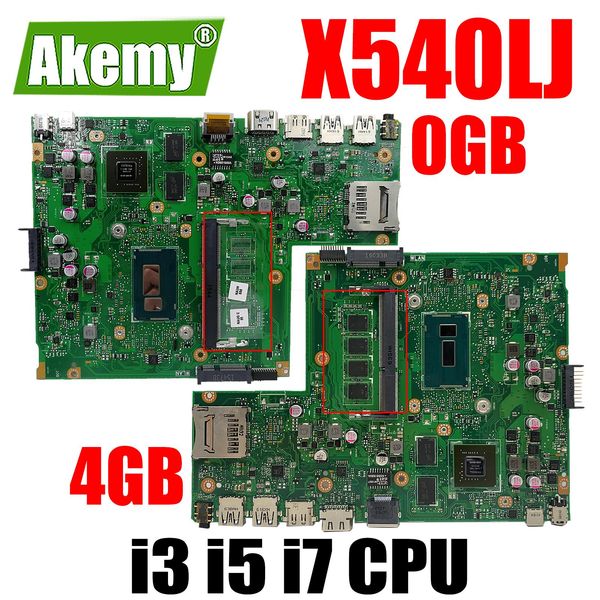 Anakart X540LJ Dizüstü Bilgisayar Anakart I3 I5 I7 4. 5. Gen CPU 0GB 4GB ASUS X540LJ X540L F540L X540 Defter Ana Kurulu için RAM
