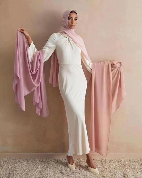 Sciarpe Donna Chiffon Hijab Scialle Buone cuciture Soft Georgette Hijab Malesia Scialli Fascia Musulmano Borong Tudung