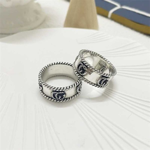 diseñador de joyería pulsera collar Antiguo 925 giro tendencia amantes pareja en anillo de alta calidad