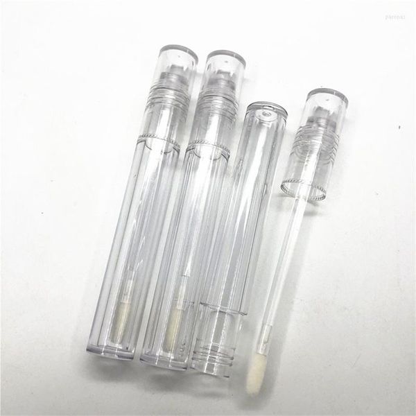Garrafas de armazenamento 5ml Lip Glaze Tubo Gloss Garrafa redonda inteira transparente DIY LipglossTube Recipiente Cosmético Material de embalagem