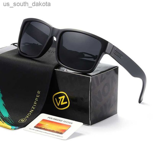 Original Marke VZ Vonzipper Quadratische Polarisierte Sonnenbrille ELMORE Herren Sport Sonnenbrille UV400 Fahrer Beschichtung Frauen Shades Oculos L230523