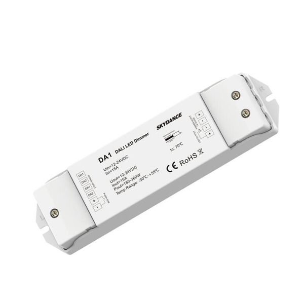 DA1 1 Канал Постоянный напряжение напряжения DALI DIMMER 15A Выходной PMW Diming Push Dim Protection DC 12V -24V Светодиодный контроллер