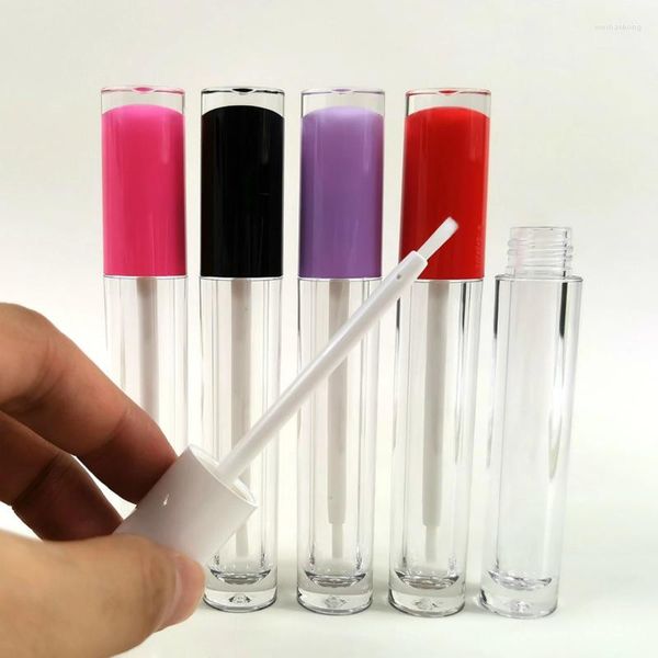 Бутылки для хранения частная этикетка косметика упаковка Оптовая круглая прозрачная трубка для губ.