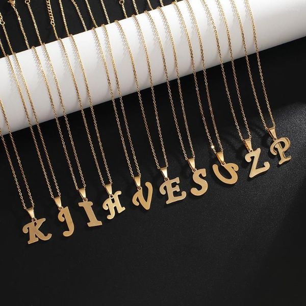 Catene Minimalista Oro Iniziale A-Z Lettera Collana Per Le Donne Alfabeto Acciaio Inossidabile Girocollo Catena Gioielli Regalo Di Compleanno Commercio All'ingrosso