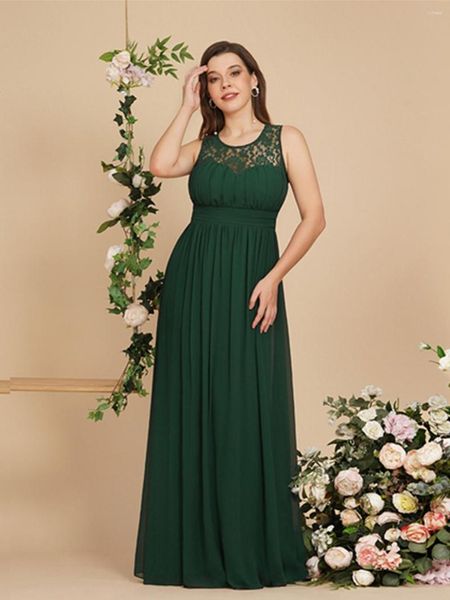 Повседневные платья Формальные случаи для женщин Винтажный темно -зеленый цветочный элегантный o шея плиссированная створчатая рукавочная платья для вечеринок