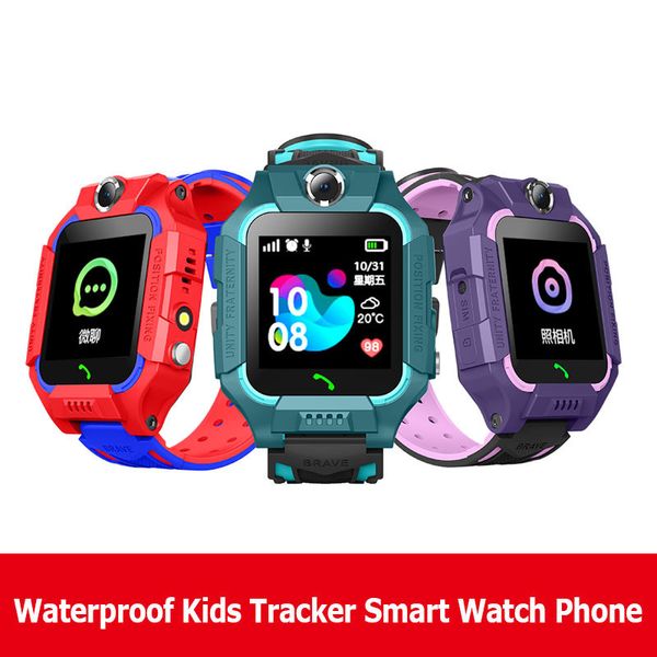 Z6 Kid Smart Watch LBS SOS Relógios rastreadores à prova d'água para crianças Suporte anti-perda Cartão SIM Compatível com Android Phone Q19 com caixa de varejo