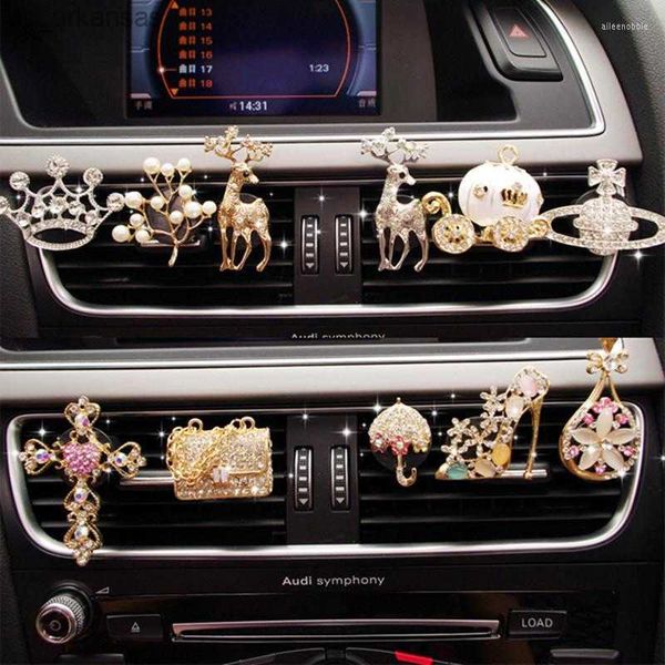 1pc Auto Air Outlet Lufterfrischer Strass High Heels Crown Vent Clip Parfüm Funkelnden Automobil Dekor Duft Ornament L230523