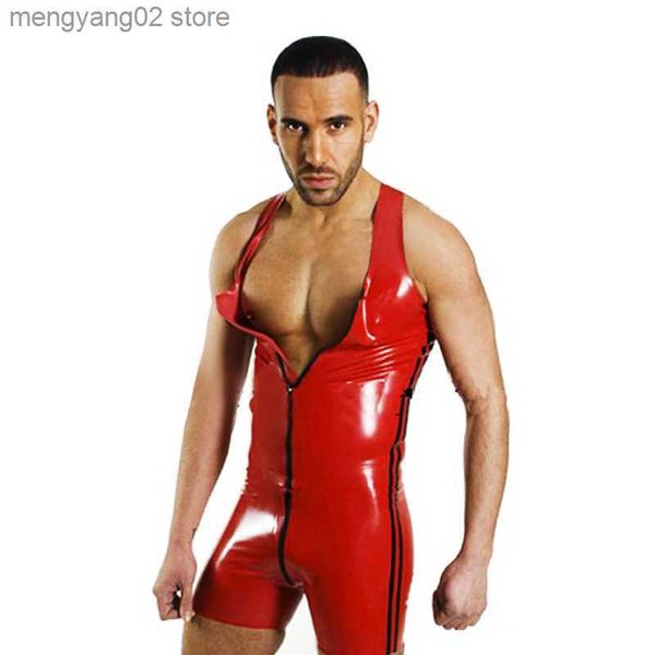 Sexy Set Uomo Hot Exotic Apparel Uomo Wet Look Sexy Lingerie Zentai Catsuit Gay Fetish Body Tight Come Zipper Open Bust Clubwear T230531