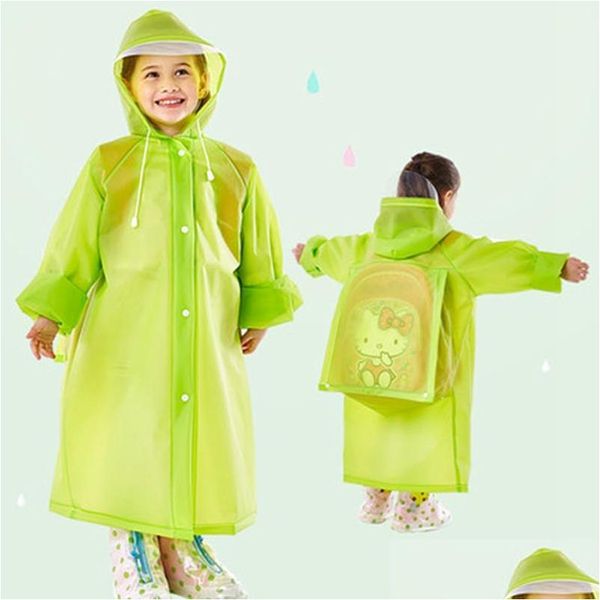 Capacos de chuva bolsa de moda com capuz Capuz Capinho de chuva EVA CRIANÇAS PONCHO CRIANÇAS DOUSTURAS DE RAVELA VIAGEM RAVELA 5 CORES DE VESIMENTO DESENHO DE VAIO DH0737 DROP DHCSA