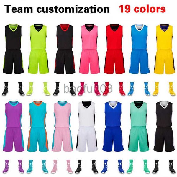 Tute da uomo Bambini Maglia da basket per adulti Set Bambino Uomo Uniforme da basket Abbigliamento da allenamento Maglia da basket Pantaloncini Tuta sportiva Squadra Personalizzata fai da te J230531