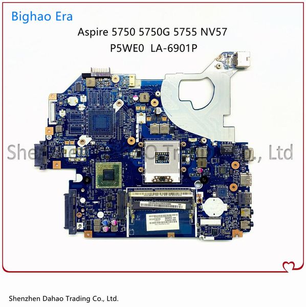 Scheda madre P5WE0 LA6901P per Acer Aspire 5750 5755 NV57 5755G 5750G Laptop Motherboard con HM65 DDR3 Test al 100% (nuovo originale)