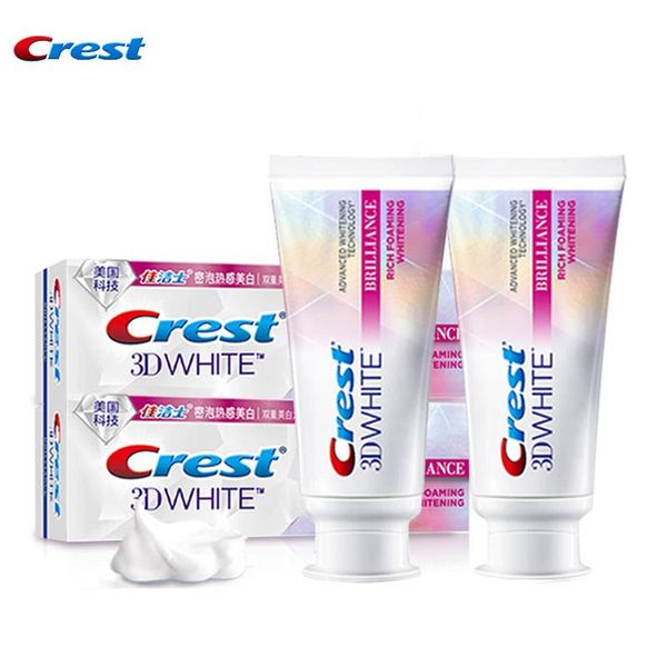 Dentifricio più recente cresta 3D dentifrici bianchi 3d brillantezza tecnologia di sbiancamento dei denti complessi avanzati 100% rimuovere il tubo dello spremiagrumi color denti