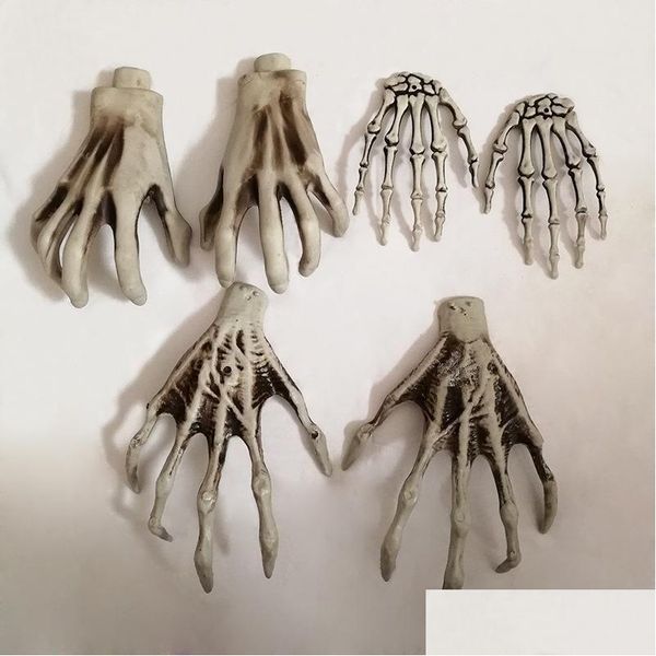 Andere festliche Partyzubehör Halloween-Skelett-Hand-Hexe zum Dekratieren von Plastikbar-Spukhaus-Dekoration Horror-Requisiten VT0627 Dh6Oe