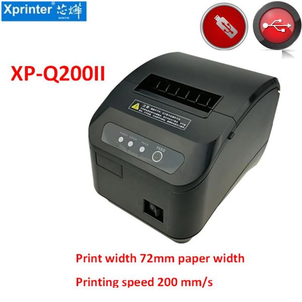 Yazıcılar xpq200ii Yüksek kaliteli 80mm Termal Makbuz POS yazıcı Otomatik Kesme Makinesi Baskı Hızı Hızlı USB+Seri/Ethernet bağlantı noktası