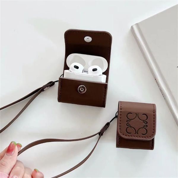 Designers de mulheres acessórios para fones de ouvido capa de airpods de luxo para airpods pro 1 2 3 pacote de fones de ouvido de fones de ouvido de couro de couro