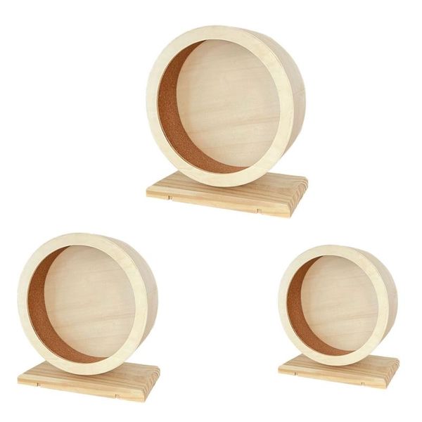 Räder Hamster Roller Rad Holz Leise Lauf Spielzeug Rennmaus Rotatorischen Käfig Mäuse Chinchillas Hamster Holz Spielzeug Dekor