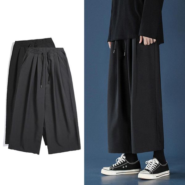 Брюки новый стиль, мужские черные корейские широкие брюки, японская уличная одежда, бегуны, мужские повседневные брюки в стиле Харадзюку, мужские брюки, одежда
