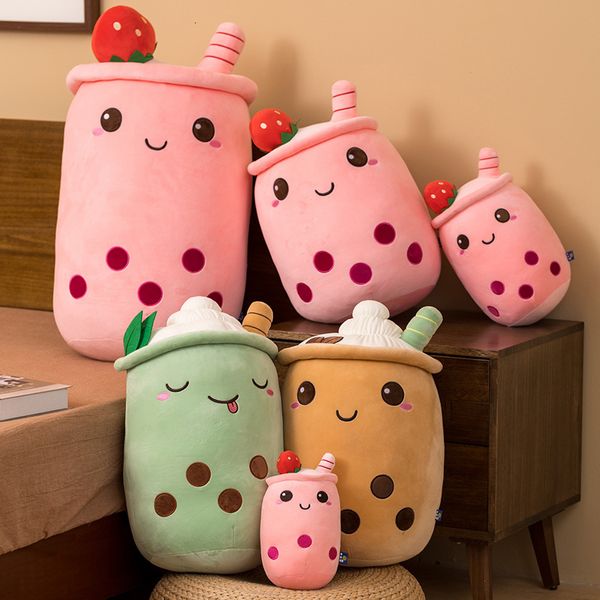 Cuscini di peluche Cuscini Boba Tazza di tè al latte Giocattolo Kawaii Bubble Cartone animato Bambola di pezza Cuscino morbido Cuscino anime Ragazze Bambini Regali di compleanno carini 230530