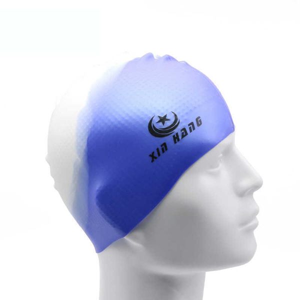 caps 2022 Cappello da nuoto per adulti Colore abbinato Cappuccio impermeabile in silicone Capelli lunghi Adatto per uomo e donna Alta elasticità all'ingrosso P230531