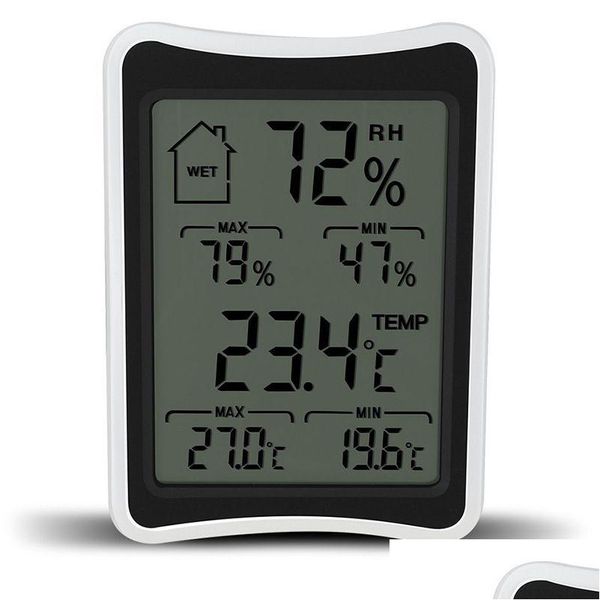 Temperaturinstrumente Digitales LCD-Umweltthermometer Hygrometer Luftfeuchtigkeitsmessgerät Big Sn Innenhaushaltsthermometer und DBC D Dhnrj