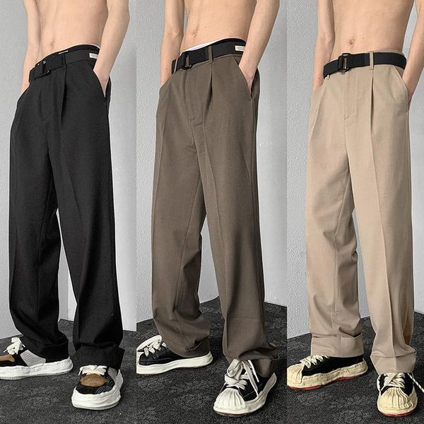 Pantaloni marroni/cachi/neri pantaloni da abito da uomo Fashion Society pantaloni eleganti da uomo pantaloni coreani larghi dritti a gamba larga pantaloni da uomo M2XL