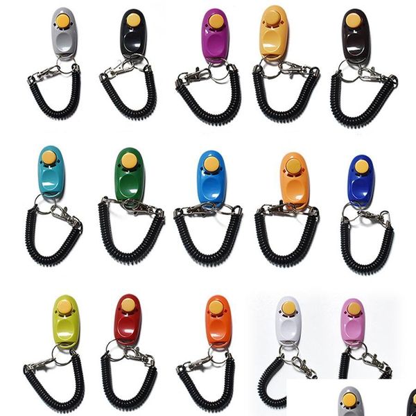 Dog Training Obedience Fischio portatile regolabile Portachiavi e cinturino da polso Clicker Mti Color Pet Outdoor Dh0649 Drop Delivery Ho Dhepu