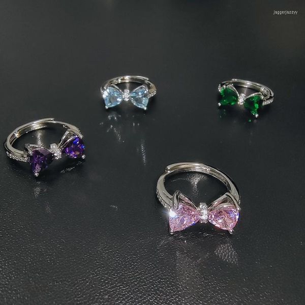 RAIS DE CLUTRIA MODA CORAÇÃO MENINA ROMOMENTO ANELO MULHERM Feminino Ajuste de alta qualidade de zirconia brilha lolita beleza elegante elegante