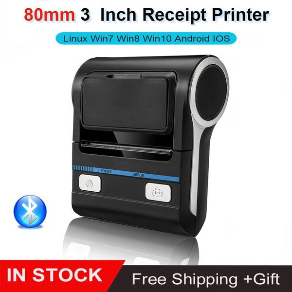 Drucker Heißverkauf Wireless Mini 80mm Bluetooth Tragbarer Thermo -Quittungsdrucker Mobiltelefon Android Pos PC Taschenrechnung Impresora